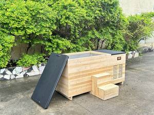 Neues Design Outdoor Kaltwasser-Tauchbecken aus Edelstahl, Eisbad-Whirlpool mit 1-PS-Kühler aus Hemlock-/Fichten-/Zedernholz - Product Image 3