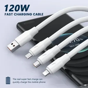 6A 120W Super Fast Charging Data Cable Micro USB Type-c Ios Cable For Iphone For Android For Samsung For Charging Mobile Phone