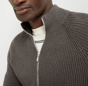 남자 집업 가디건 스웨터 헤비 웨이트 올드 머니 스타일 모의 넥 캐주얼 터틀넥 스웨터 니트 필수품 운동복 - Product Image 3