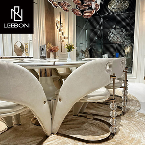 Sản xuất thiết kế cổ điển phòng ăn đồ nội thất sang trọng tùy chỉnh Ghế Ăn Dài 260 cm handmade bằng đá cẩm thạch đầu bàn ăn - Product Image 5