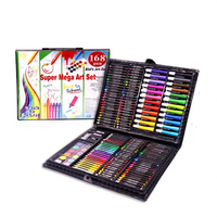 Ensemble d'art pour enfants de 168 pièces, fournitures de dessin et de peinture avec crayons, pastels à l'huile, marqueurs, aquarelles, crayons de couleur pour enfants