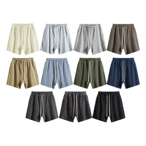 Pantalones cortos Cargo informales de Hip Hop para hombre, ropa de calle de algodón 410GSM 100%, con logotipo estampado personalizado, pantalones cortos de lavado ácido para hombre - Product Image 4