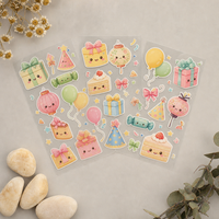 Stiker Kustom Dua Lapis Vinyl Transparan Tahan Air Anti UV Die Cut Lembar Stiker Perayaan Liburan Anak Cetak