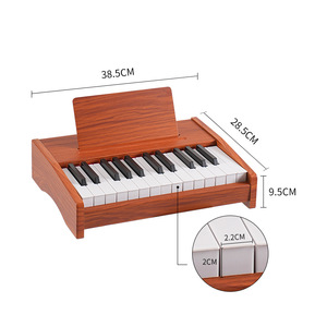 Wooden Portable 25 <b>Keys</b> Electronic Piano Keyboard Rechargeable for Kids, Musical Instrument for Children Playing - Product Image 1