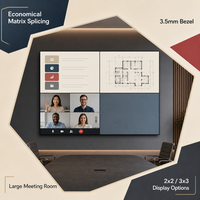 Mur vidéo économique 65 pouces IPS LCD, cadre de 3,5 mm, écran de raccordement matriciel 2x2 3x3, luminosité 700 cd/m² pour grandes salles de réunion