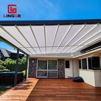 Auvent extérieur pliable électrique imperméable pour jardin, résistant à la neige, protection UV en PVC, aluminium thermolaqué rétractable