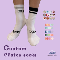 Calcetines de Yoga y Pilates Antideslizantes para Mujer, Modelo Glacier 2026, de Silicona y Algodón, Cortos, Blancos, con Agarre
