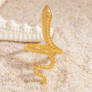 Serpentine Snake <b>Ring</b> 18k Gold Plated Animal Design Women's Fashion Jewelry Gift - Product Image 3