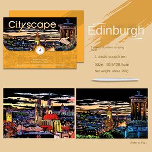 Rompecabezas de Pintura Rascable de Paisaje Urbano, Hecho a Mano, Creativo, Regalo DIY, A3, Papel Rascable Colorido para Adultos, Lienzo Chino - Product Image 6