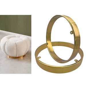 เก้าอี้โซฟากระจกสีทองแบบหมุนขนาดใหญ่360องศาฐานเก้าอี้โซฟาสำหรับห้องครัวห้องรับประทานอาหารห้องนั่งเล่นสำหรับโซฟา - Product Image 6