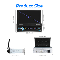 Podofo 7 "1 Din Android Autoradio 2 + 64G Écran tactile rétractable motorisé sans fil Carplay GPS Wifi Autoradio stéréo de voiture