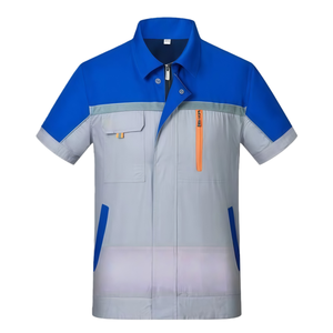 المصنع مباشرة تصميم مخصص عاكس السلامة مجموعة ملابس العمل دائم القطن موحدة قصيرة/طويلة الأكمام لغسيل السيارات حقل النفط - Product Image 3