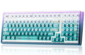 คีย์บอร์ดไร้สายแบบกลไก OEM ODM แบบถอดเปลี่ยนสวิตช์ได้ พร้อมแป้นตัวเลข ไฟ RGB ปรับแต่งสวิตช์ได้ สำหรับพีซี ปุ่มโปร่งใส - Product Image 1