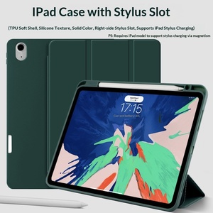 Étui pour <span class=keywords><strong>iPad</strong></span> avec support pour stylet, coque fine en TPU, Smart Cover pour <span class=keywords><strong>iPad</strong></span> <span class=keywords><strong>Pro</strong></span> 13 11 Air 10.9 Mini 7, support pliable à trois volets, protection et refroidissement - Product Image 1