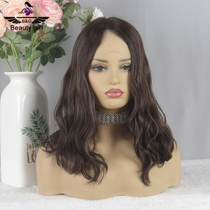 Peluca de Cabello Humano Brasileño Ondulado Marrón de Calidad Premium, Nivel Salón, con Encaje, para Mujeres Blancas - Product Image 5