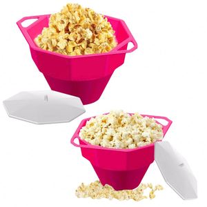 Tazones de Silicona para Palomitas de Maíz, Plegables con Tapa, Color Personalizado, Aptos para Microondas, Reutilizables, Contenedor de Aperitivos para Noches de Cine, Fiestas en Casa, Uso Diario - Product Image 4