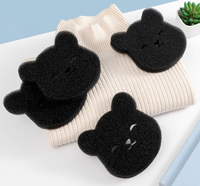 Rouleau adhésif anti-poils et anti-taches en forme d'ours personnalisé pour vêtements et soins capillaires, éponge de lavage pour machine à laver