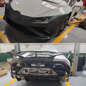 Runde fibra de carbono para <span class=keywords><strong>Lamborghini</strong></span> Huracan LP580 610 actualización EVO estilo cuerpo Kit parachoques delantero Spoiler difusor trasero tubo de escape - Product Image 6