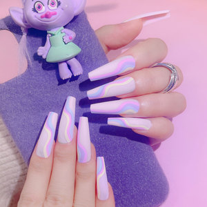 Faux ongles à presser longs style ballerine cercueil, style européen, couvrance totale, pointes d'ongles artificiels à porter, vente en gros - Product Image 5