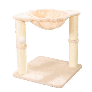 <b>Cat</b> Tree With <b>Scratching</b> <b>Posts</b> And Hammock <b>For</b> <b>Cats</b> Small Space Saving Design Durable Sisal Material Simple Style - Product Image 3