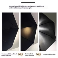 Parapluies manuels en gros à 50% de réduction, protection solaire UV, pliables, revêtement noir, double usage, mini, cadeau publicitaire