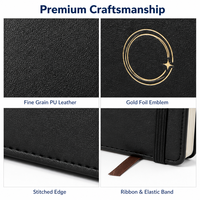 Carnet A5 personnalisé en cuir PU à couverture rigide avec logo doré à chaud pour cadeau d'entreprise, faible MOQ