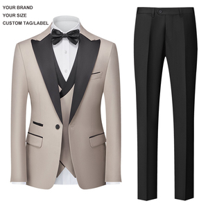 Costumes <span class=keywords><strong>rouge</strong></span> <span class=keywords><strong>bordeaux</strong></span> pour hommes vestes de costume personnalisées mariage de marié d'affaires 3 pièces ensemble de <span class=keywords><strong>blazer</strong></span> décontracté pour hommes - Product Image 5