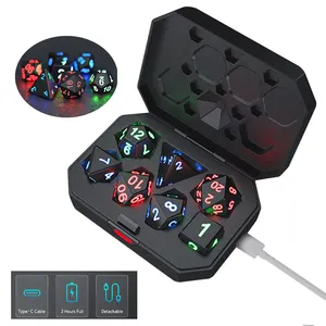 Wholesale Bulk Casino Game Exercise Toys Dnd Custom Electronic Led Polyhedral Rechargeable LED Dice