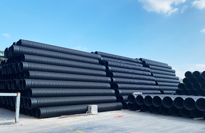 Tuyau ondulé double paroi en PEHD SN4 800 mm rond, longueur et couleur personnalisées, filets en plastique moulés, marque NETE - Product Image 3