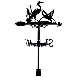 Great Blue Heron Metal Weather Vane Ornamental Wind Measuring Tool For Garden Decor Outdoor Weathercock For Yard Art