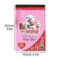 Livre d'autocollants pour la Saint-Valentin (226 autocollants), bloc d'autocollants mignons avec ours et lapins pour les cadeaux de fête, les récompenses en classe et la décoration de cadeaux