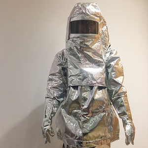 800-1300 Advanced Firefighting Suit Aluminum <strong>Insulated</strong> Firefighter Uniform Silver Waterproof 4000PA EN1486 Certified - Product Image 6