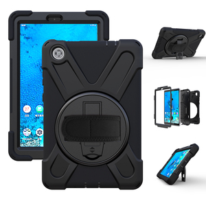 Shockproof della Copertura della cassa Per <span class=keywords><strong>Lenovo</strong></span> <span class=keywords><strong>Tab</strong></span> M8 TB-8505F Rugged Heavy Duty Caso Ibrido di Protezione Con 360 Cavalletto e cinghia da polso - Product Image 2
