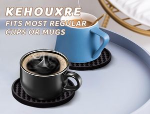 Silicone <b>Drink</b> <b>Coasters</b> with Holder Outdoor Cup Mat for Hot or Cold <b>Drinks</b> Thickened Non-Slip Non-Stick - Product Image 4