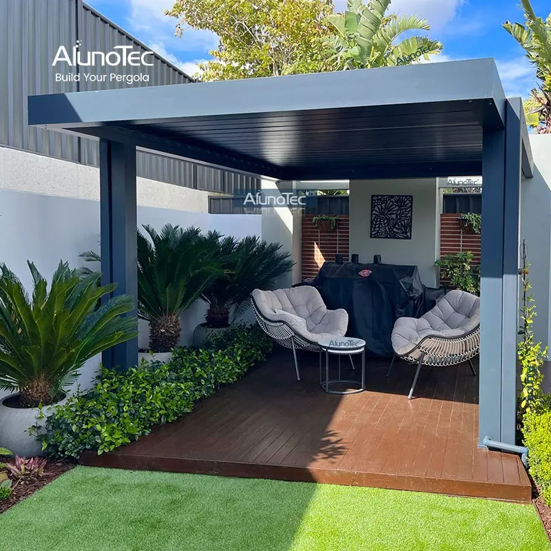 AlunoTec-toldo motorizado para exteriores, techo con lupa Bioclimática, dosel Solar de aluminio, Kits de pérgola