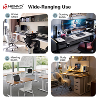 Bureau assis-debout électrique HENVO moderne ergonomique à double moteur, hauteur réglable, verrouillage enfant, mémoire des paramètres, en acier, pour bureau à domicile
