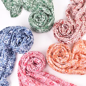 Осень/зима новый высококачественный Балийский шарф с цветочным принтом женский дышащий легкий шарф приемлемый для настройки
