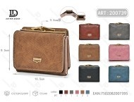 Portafoglio a tre ante con clip, piccolo, da donna, in microfibra, in pelle sintetica, per uso quotidiano - Product Image 1