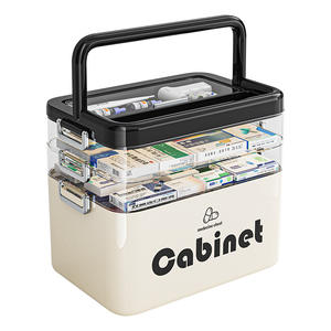 Trousse de premiers soins portable de grande capacité Boîte de rangement médicale multicouche pour les familles - Product Image 1