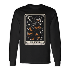 Camiseta de manga larga The Tortie Tortoiseshell Cat, color negro, unisex, talla para adultos M L XL XXL - Product Image 2