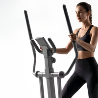 Machine elliptique manuelle magnétique pliable en acier pour la maison, gain de place, 8 niveaux de résistance, volant d'inertie de 6 kg, capacité de 135 kg, LED