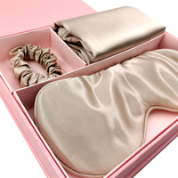 Ensemble 100% pure soie de mûrier, taie d'oreiller et masque de nuit en soie brodée sur mesure, et chouchou en soie.