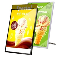Affichage de menu d'ascenseur mural ultra-fin rectangulaire à LED, éclairé, haute définition, avec cadre en aluminium transparent