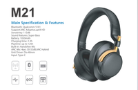 M1 High End Ear untuk Headphone Nirkabel Driver Dinamis Mikrofon Terintegrasi Bass Mendalam Olahraga Perjalanan ANC IPX4 Tahan Air 20+