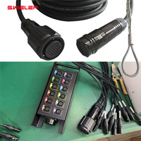 Câble d'extension Socapex 37 broches pour scène et concert, broches en cuivre plaqué or, mâle vers femelle, câble audio 12 canaux, 20 m (60 pi)