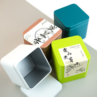 Vente en gros de boîtes de conserve métalliques carrées colorées portables de 70*70*70 mm pour le café, le thé, le matcha, les bonbons, la nourriture pour animaux, les biscuits