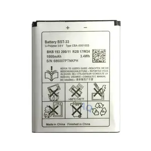 Vente chaude Compatible Premium Qualité BST-33 Batterie De Téléphone Portable Pour Sony Ericsson V800 Z800 W900 K790 Z530 W610 K800I W300