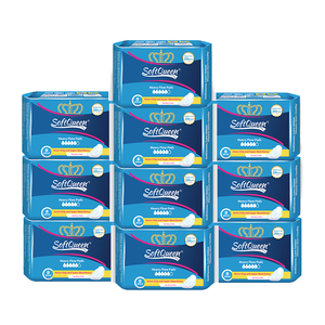 Serviettes hygiéniques jetables WUGLO en coton biologique doux, respirantes, super absorbantes, avec protection anti-fuites, à ailettes, pour adultes, taille régulière - Product Image 1