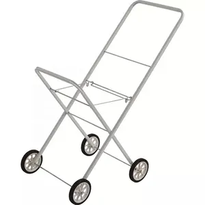 Metal Frame 2 Tier Laundry Clothes Basket Trolley On Wheels Cart
