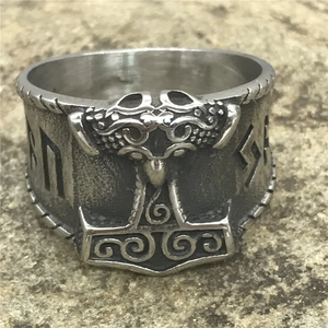 Anillos <span class=keywords><strong>de</strong></span> acero inoxidable para hombres <span class=keywords><strong>de</strong></span> moda Martillo <span class=keywords><strong>de</strong></span> Thor vikingo nórdico único Moda <span class=keywords><strong>de</strong></span> runa <span class=keywords><strong>de</strong></span> <span class=keywords><strong>la</strong></span> <span class=keywords><strong>suerte</strong></span> para uso diario Ocasiones temáticas <span class=keywords><strong>vikingas</strong></span> - Product Image 3